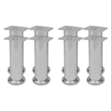 Patas de sofá 8 unidades redondas cromadas 180 mm en Soportes para sillas y sofás | Comprar online en Foro24