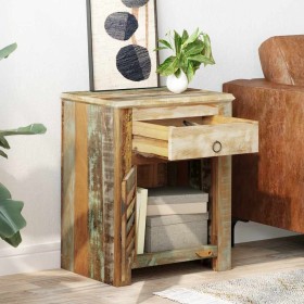 Mesa auxiliar con 1 cajón y 1 puerta madera reciclada Mesa auxiliar con 1 cajón y 1 puerta madera reciclada