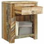 Mesa auxiliar con 1 cajón y 1 puerta madera reciclada