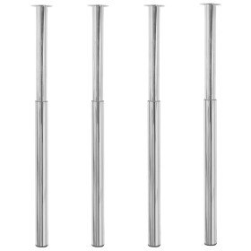 Patas de mesa telescópicas 4 unidades cromado 710 mm-1100 mm