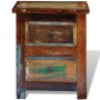 Mesita de noche con 2 cajones madera maciza reciclada
