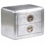 Mesa auxiliar estilo aviador con 2 cajones vintage
