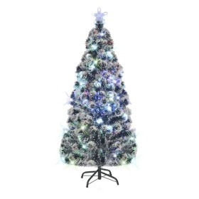 Árbol de Navidad con luces y soporte fibra óptica 180 cm