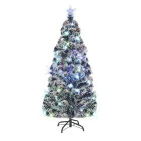 Árbol de Navidad con luces y soporte fibra óptica 180 cm