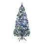 Árbol de Navidad con luces y soporte fibra óptica 180 cm
