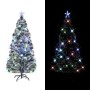Árbol de Navidad con luces y soporte fibra óptica 180 cm