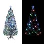 Árbol de Navidad artificial con soporte/LED fibra óptica 210 cm