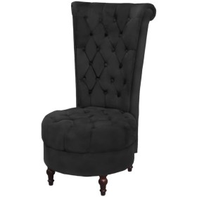 Sillón de respaldo alto de tela negro Sillón de respaldo alto de tela negro