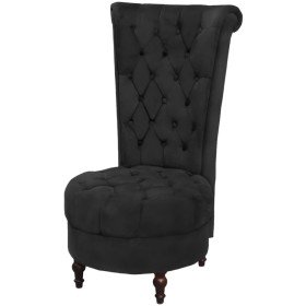 Sillón de respaldo alto de tela negro Sillón de respaldo alto de tela negro