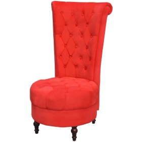 Sillón de respaldo alto de tela rojo Sillón de respaldo alto de tela rojo