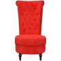 Sillón de respaldo alto de tela rojo