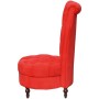 Sillón de respaldo alto de tela rojo