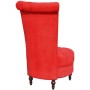 Sillón de respaldo alto de tela rojo