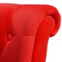 Sillón de respaldo alto de tela rojo