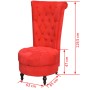 Sillón de respaldo alto de tela rojo