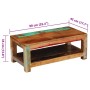 Mesa de centro madera maciza reciclada 90x45x35 cm