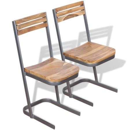 Sillas de comedor 2 uds madera maciza de teca