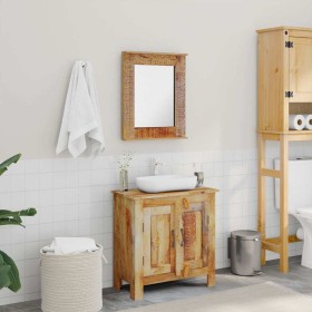 Mueble de baño con espejo de madera maciza de mango Mueble de baño con espejo de madera maciza de mango