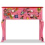Mesa consola de madera maciza de mango rosa pintada a mano