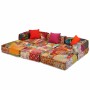Puf modular de 3 plazas de tela patchwork
