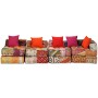 Puf modular de 4 plazas de tela patchwork