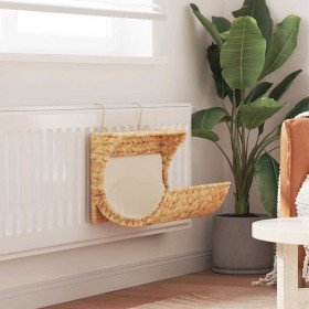 Cama para gato con cojín de jacinto de agua 37x20x20 cm