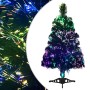 Árbol de Navidad artificial fibra óptica verde 64 cm