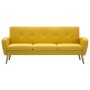 Sofá de 3 plazas de tela amarillo