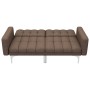 Sofá cama de tela marrón