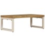 Mesa de centro madera maciza de mango y acero 100x50x35 cm