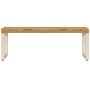Mesa de centro madera maciza de mango y acero 100x50x35 cm