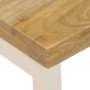 Mesa de centro madera maciza de mango y acero 100x50x35 cm