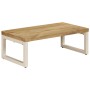 Mesa de centro madera maciza de mango y acero 100x50x35 cm