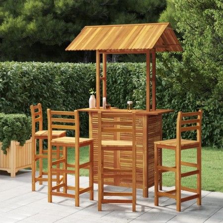 Garten-Barmöbel-Set 5-teilig aus massivem Akazienholz von vidaXL, Gartensets - Ref: Foro24-3116005, Preis: 665,43 €, Rabatt: %