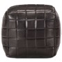 Puf negro 40x40x40 cm cuero auténtico de cabra