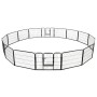 Corral para perros 16 paneles de acero 60x80 cm negro