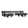 Set de muebles de palés para jardín 6 piezas madera negro
