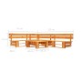 Set de muebles de palets de jardín 4 pzas madera marrón miel