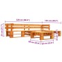 Set muebles de palés de jardín 4 pzas madera marrón miel