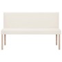 Banco de cuero sintético 139,5 cm color crema