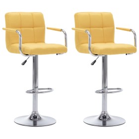 Taburetes de cocina 2 unidades tela amarillo