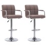 Taburetes de cocina 2 unidades tela color gris topo