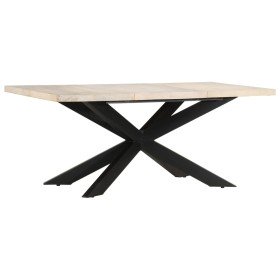 Mesa de comedor madera maciza de mango blanqueada 180x90x76 cm