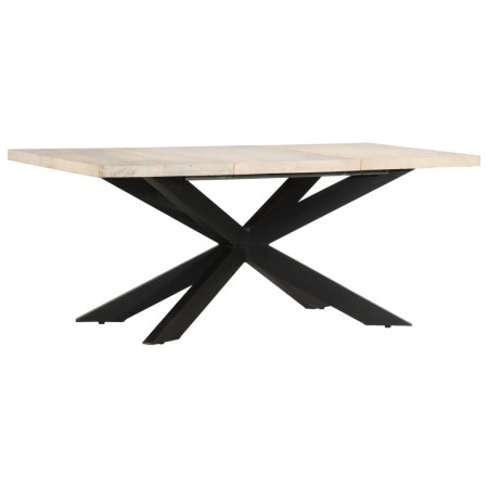 Mesa de comedor madera maciza de mango blanqueada 180x90x76 cm