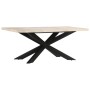 Mesa de comedor madera maciza de mango blanqueada 180x90x76 cm