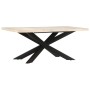 Mesa de comedor madera maciza de mango blanqueada 180x90x76 cm