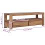 Mueble de TV de madera maciza de acacia 120x30x40 cm