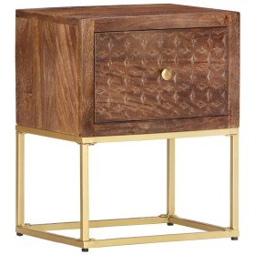 Mesita de noche de madera maciza de mango 40x30x50 cm Mesita de noche de madera maciza de mango 40x30x50 cm