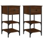 Nachttische, 2 Stück, Eichenbraun, Holzwerkstoff, 34 x 36 x 70 cm von vidaXL, Nachttische - Ref: Foro24-825982, Preis: 76,69 ...