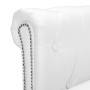 Sofá Chesterfield en forma de L de cuero artificial blanco